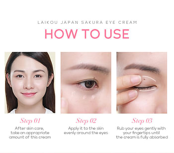 Japan Sakura Eye Cream to Reduce Dark Circles, Whitening, Moisturizing, Hydrating, Firming, Anti Aging & Wrinkle Repair, Puffiness Eye Cream with Hyaluronic Acid & Niacinamide