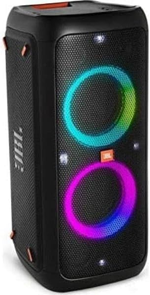 JBL PartyBox 310 Portable Party Speaker with Dazzling Lights and Powerful JBL Pro Sound, 18H Battery, Built-In Wheels, IPX4 Splashproof, SOund Effects, Karaoke Mode, USB Port - Black, JBLPARTYBOX310UK