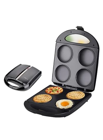 Mini Pancake Pan Non-stick Pan Cake Maker Griddle Make 4 Unique Flapjack for Cooking Healthy Fried Eggs Burger Omelette and More (SK-822, 1400W)