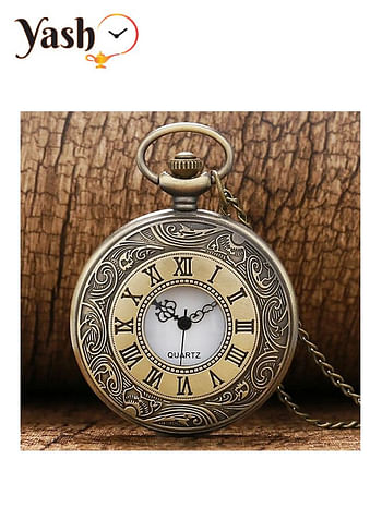 Yash Romanian Style Quartz Pocket Watches Collection Rom BRZ-White Dial LC