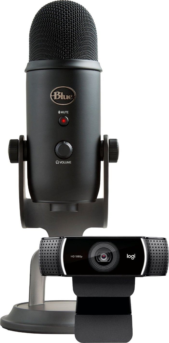 Blue Yeti 988-000432 USB Mic + C922 Pro HD Webcam-Black