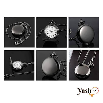 Yash Retro Style I Love You Quartz Pocket Watch - Son Forever - Emotional Gift black