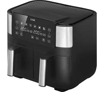 LOGIK L72AFB23 Air Fryer – Black & Silver 7.6 liters (3.6 liters + 3.6 liters)