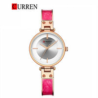 Curren 9058 Original Brand Stainless Steel Band Wrist Watch For Women / Pink and Gold