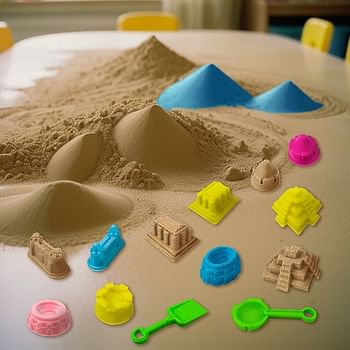 UKR Play Sand Moldable Colorful Sand Set Castles Building Art Craft Kit Toy for Kids Sensory Imaginative Play Educational Activity Toddlers Preschool Motor Skills Mystery Castle