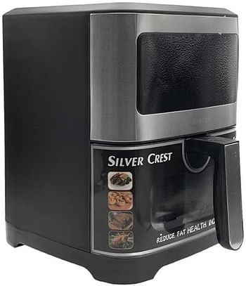 SLIVER CREST Air Fryer 3 Vision with Clear Window and Internal Light 10L Air Fry Roast Bake Dehydrate Reheat 6 Presets 2200 Watts KQZX08 - Sliver