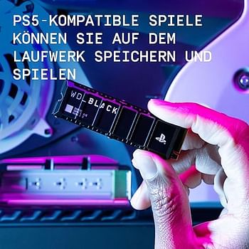WD_BLACK SN850P 1TB NVMe SSD مرخص رسميًا لوحدات تحكم PS5 (محرك أقراص SSD داخلي للألعاب؛ مبدد حرارة محسّن؛ تقنية PCIe Gen4، قراءة تصل إلى 7300 ميجابايت/ثانية، M.2 2280)