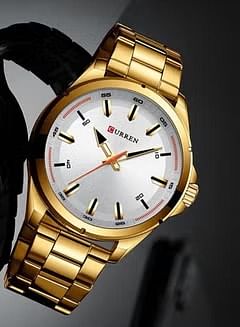 CURREN Men's 8320 Stainless Steel Analog Watch GOLD