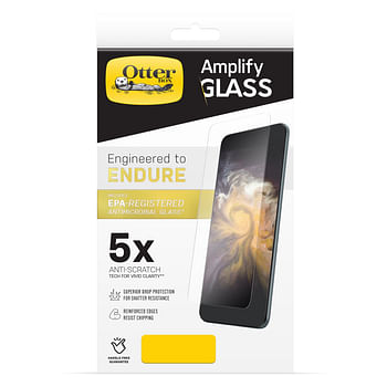 OtterBox AMPLIFY Apple iPhone 12 Pro Max Screen Protector - Anti-Microbial Glass Screen Protection, Anti-Scratch Anti-Shatter Technology, Case Friendly, Easy Installation - Clear