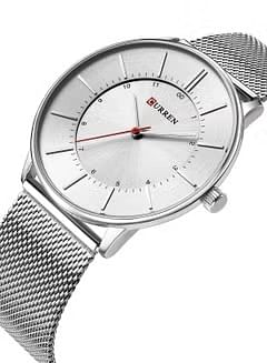 CURREN Men's Waterproof Stainless Steel Mesh BAnd Casual Quartz Watch 8303 - 41 mm - Silver White