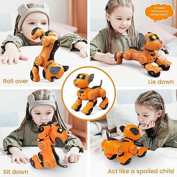 Ukr Robot Dog Toy Intelligent Smart Puppy Orange