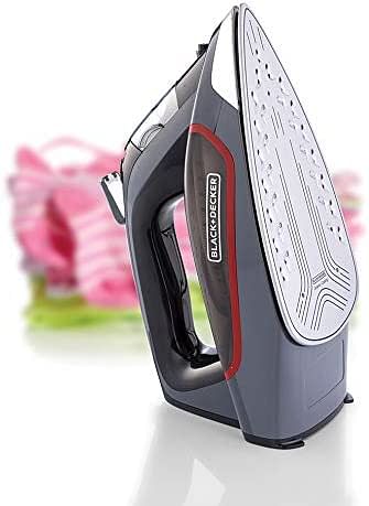 BLACK+DECKER 2200W 90g/min Steam Steam Iron With 380ml Capacity, Ceramic Coated Soleplate with Anti Calc Anti Drip, Self Clean and Auto Shutoff, Removes Stubborn Creases X2050-B5