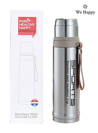 Sports Stainless Steel Thermos Vacuum Flask 750 ML Capacity with Insulation Cup Silver.