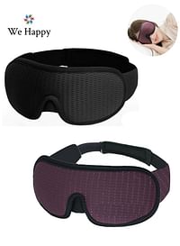 Pack of 2 Sleeping Eye Mask 3D Breathable Blindfold Eye Covers Contoured Cup Soft and Comfortable for Travel Yoga or Nap Black Maroon