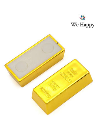 We Happy Fake Gold Bar Toy Party Activity Props Home Décor Paperweight Door Stop for Children (Pack of 6)