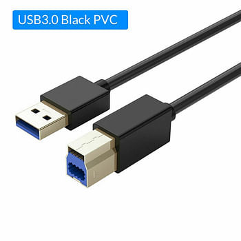 Cable Printer USB 3.0 Type A Male to Type B Male (5KL2E22501), 5Gbps Data Transfer Rate, PVC Material 1.5m - Black