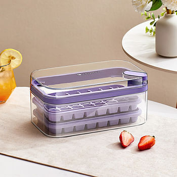 Double Layer Button Press Ice Mold With Storage Box