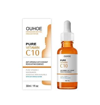 Pure Vitamin C Serum with Niacinamide for Wrinkles, Dark Spots & Premature Sun Damage - Facial Glow Serum for Face Brightening, Anti-Aging and Eye Treatment (30ml)