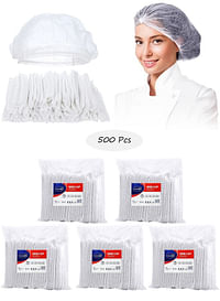 Gesalife 500 Pieces Disposable Shower Caps Non Woven Mob Hair Net 19 Inch White