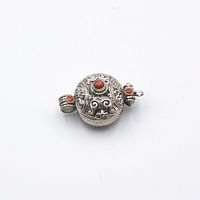 Antique Rare Find 925 Sterling Silver and Coral Locket 8.3 grams