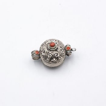 Antique Rare Find 925 Sterling Silver and Coral Locket 8.3 grams