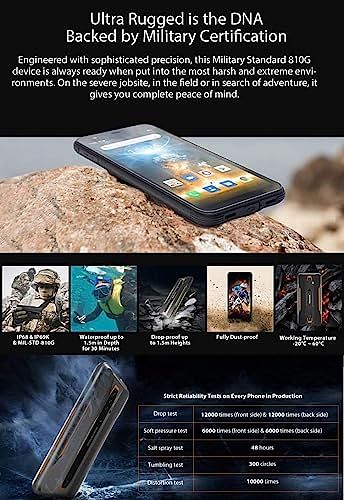 Blackview BV6300 Pro Rugged Phone, 6GB+128GB, Waterproof Dustproof Shockproof, Quad Back Cameras, 4380mAh Battery, 5.7-inch Android 10.0, 4G (Orange)