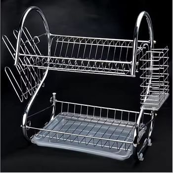 2 Layer Stainless steel Kitchen Shelves Dish Rack Dish Drainer Storage Rack Drain Dish Kitchenware home