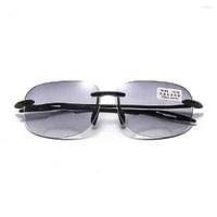 Sunglasses Fashion Ultralight Bifocal Glasses Trendy Anti-blue Near And Far Reading +3 Square Rimless UV400 - Unisex