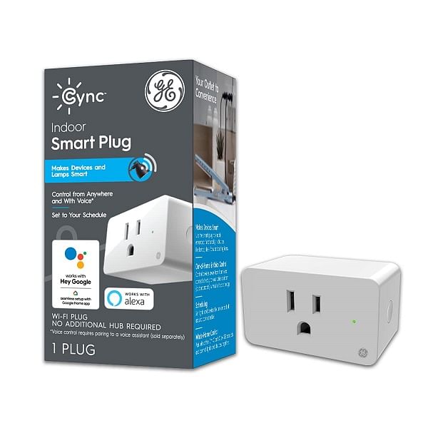 C BY GE On/Off Smart Plug with Smart Bridge, Alexa & Google Home Compatible (CPLGSTDBLW1/ST-WT1P)