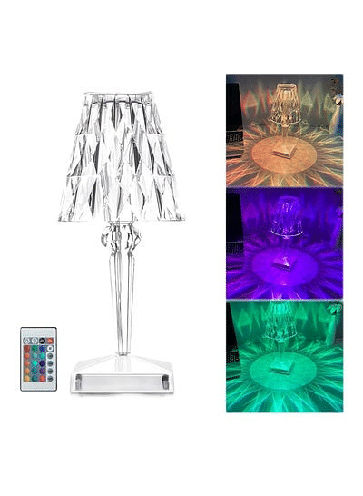 16 RGB Color Crystal Diamond Lamp Changing Touch Rose Table Lamps,Cordless Battery Lamp 2000 MAH Bedside Lamp LED Night Lights for Home Decor Party Lights