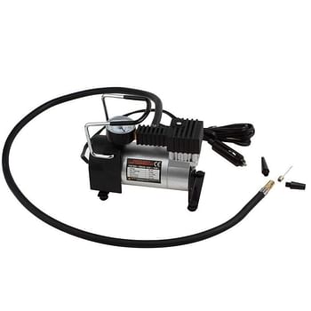 Single Cylinder Air Compressor Heavy Duty Metal Pump Portable Tyre Inflator, Cooper Winding, 12V Dc, 150Psi, 35L/Min Air Flow