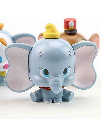 4 Pieces Cute Mini Elephant Action Figures Birthday Cartoon Cake Topper Set Home Decor Mini Toys For Kids Theme Party Supplies