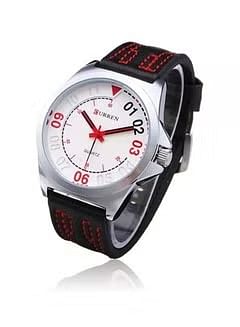 CURREN Men's Water Resistant Analog Wrist Watch 8153 - 44 mm - Black/Red