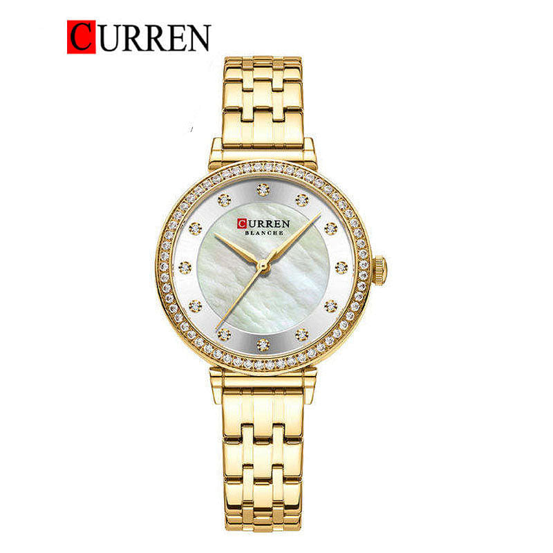 Curren 9087 Original Brand Stainless Steel Band Wrist Watch For Women / Gold