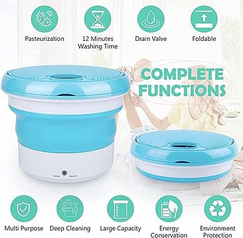 Portable Foldable Lightweight Convenient Mini Bucket Washing Machine for Baby Clothes Kitchen Portable Mini Folding Travelling Camping Cloth Washing Machine