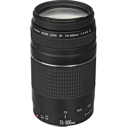 عدسة كاميرا كانون EF 75-300 ملم F/4-5.6 III (6473A006AA) - أسود