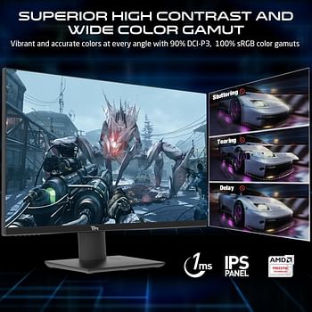 Twisted Minds 31.5" Gaming Monitor, FHD, 1920 x 1080, 1ms Response Time, 240Hz Refresh Rate, FreeSync & GSync Supported, Flicker-Free, VESA, Low Blue Light Mode - Black