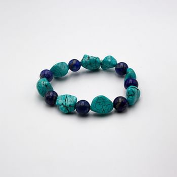 Alpine Crystals Natural Turquoise and Lapis Lazuli Crystal Bracelet
