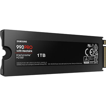 Samsung SSD 990 Pro With Heatsink PCIe 4.0 NVME M.2 1TB (MZ-V9P1T0GW) - Black