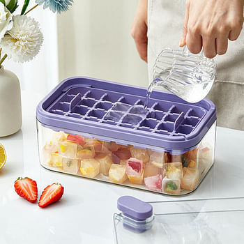 Double Layer Button Press Ice Mold With Storage Box