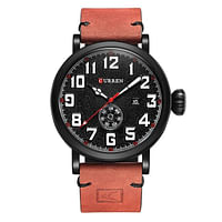 Curren 8283 Original Brand Leather Straps Wrist Watch For Men Havan and Black