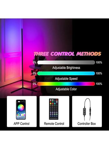 Smart LED Floor Lamp Corner, 158CM/62.2 Corner Floor Lamp Standing Lamp for Living Room with Remote and APP Control LED Modern Floor Lamp