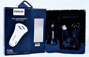 SONILEX Dual USB CAR Charger 3.4A :-SL-CC31