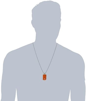 Police PJ.24233PRO/03 Storm Rectangular Transparent Plastic Pendant Necklace, Orange Color