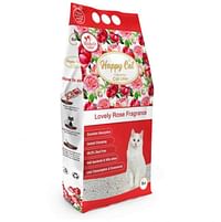 Happy Cat Bentonite Dust Free Clumping Cat Litter - Lovely Rose Fragrance 5L