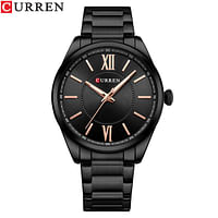 CURREN 8423 Original Brand Stainless Steel Band Wrist Watch For Men Black