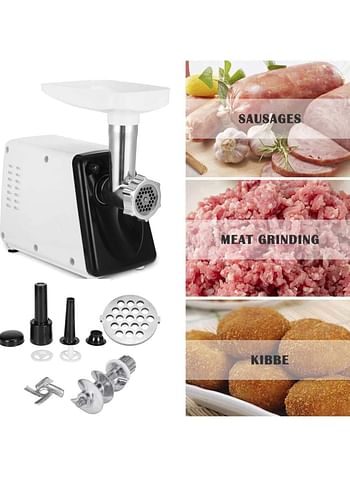 SOKANY Electric Meat Grinder 2500W Max Ultra Powerful 3 in 1 Multifunction Electric Meat Grinder Sausage Stuffer 1 Cutting Blade 3 Grinding Plates & Kubbe Attachment