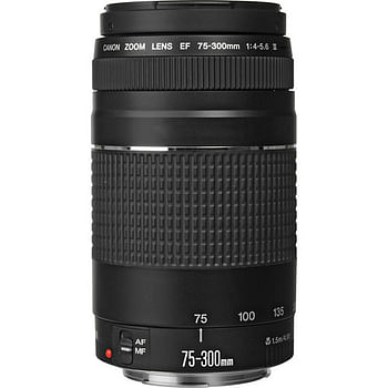 عدسة كاميرا كانون EF 75-300 ملم F/4-5.6 III (6473A006AA) - أسود