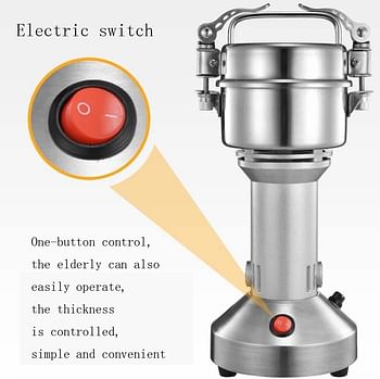 مطحنة حبوب كهربائية محمولة، مطحنة أعشاب منزلية، مطحنة حبوب من الفولاذ المقاوم للصدأ، سعة 150 جرام