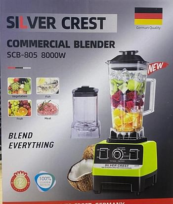 Commercial Heavy-Duty Blender, 8000 Watts, 2 Jars - Red